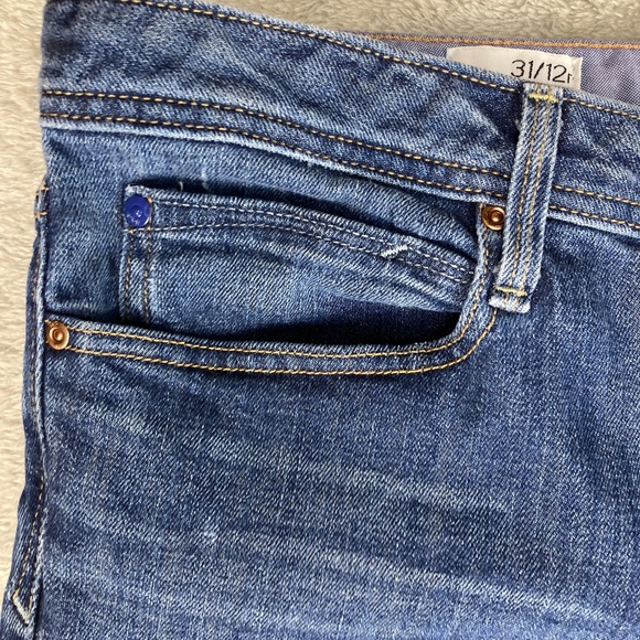 Gap 1969 Real Straight Jeans Womens 31/12r Medium Wash Blue Denim Stretch 34x32 - Picture 3 of 15